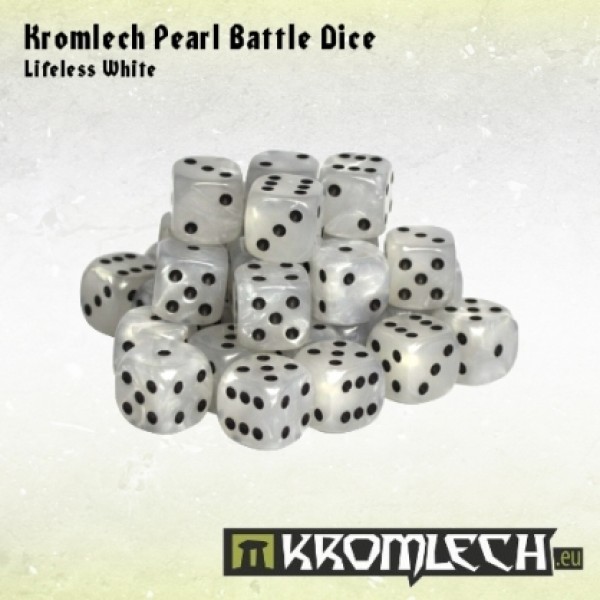 Kromlech Pearl Battle Dice - Lifeless White