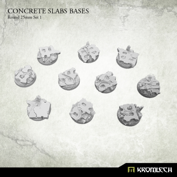 Concrete Slabs Bases: Round 25mm Set 1