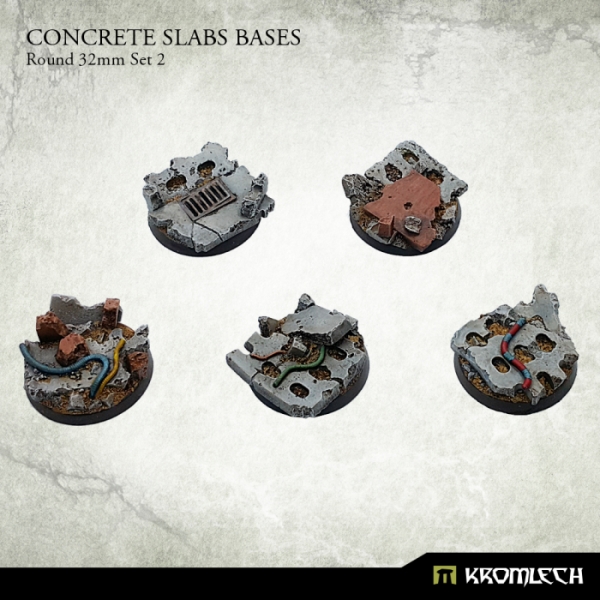 Concrete Slabs Bases: Round 32mm Set 2