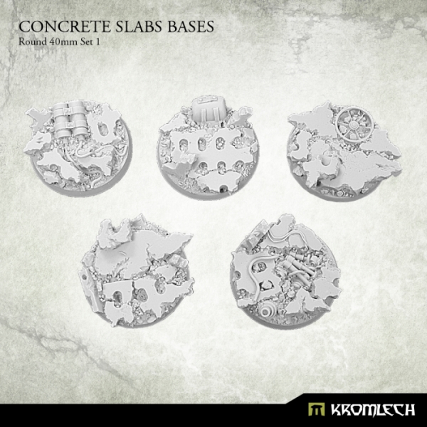 Concrete Slabs Bases: Round 40mm Set 1